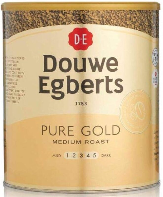 Douwe Egberts Pure Gold Instant Coffee Tins 6x750g